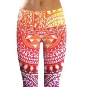 Om Shanti Chakra Diamonds Yoga Pants, M